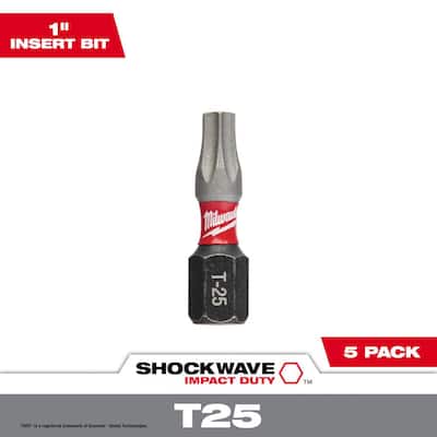SHOCKWAVE Impact Duty 1 in. T25 Torx Alloy Steel Insert Bit (5-Pack)