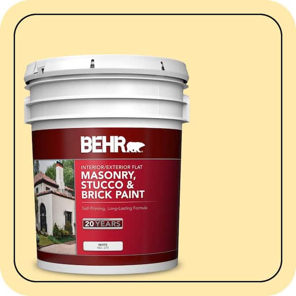 5 gal. #P290-2 Sweet as Honey Flat Interior/Exterior Masonry, Stucco and Brick Paint
