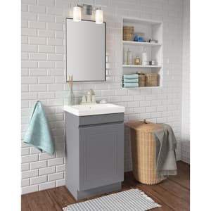 Indale 20 in. W x 16 in. D Vanity in Twilight Gray with Porcelain Vanity Top in Solid White with White Basin