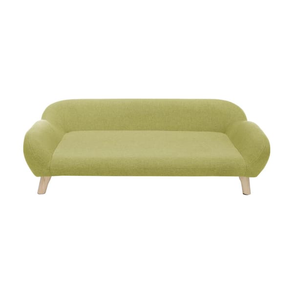 Sam's Pets Akkeri 29in Boucle Wood-Leg Pet Couch Olive