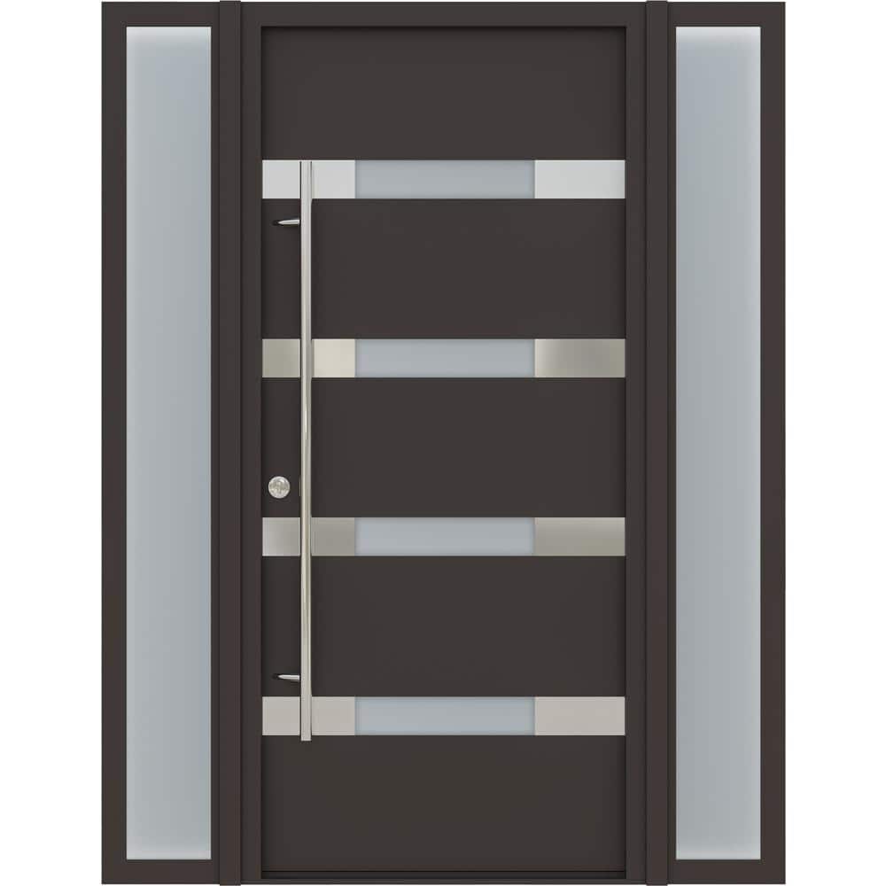 Argos 61 in. x 82 in. RH/Inswing Sidelight-Left/Right Frosted Glass Antracit/White Steel Prehung Front Door Hardware Kit price history on PriceWatchPro