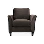 Lifestyle Solutions Wesley Coffee Microfiber with Curved Arm Chair ...