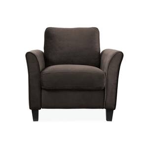 Wesley Microfiber Chair with Curved Arms in Coffee