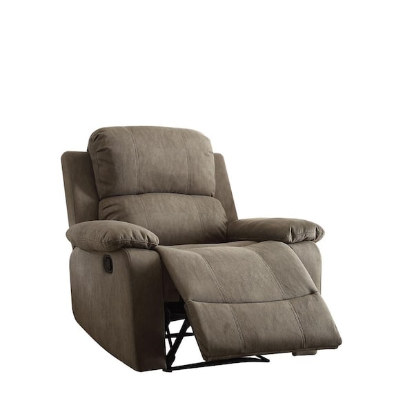 Acme Furniture Bina 38 in. Width Big and Tall Gray Microfiber 1 Position Recliner