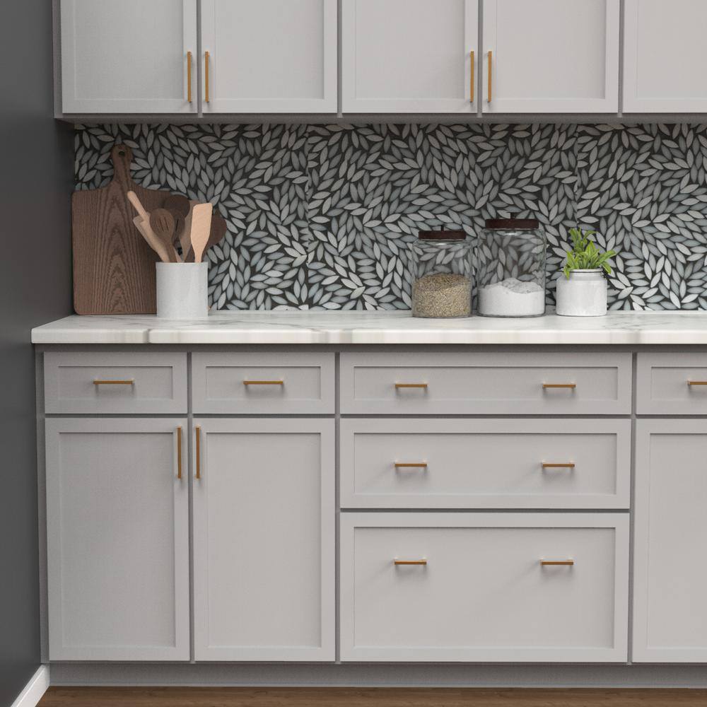 Brushed Brass Modern Bar Cabinet Handles with Mounting Hardware