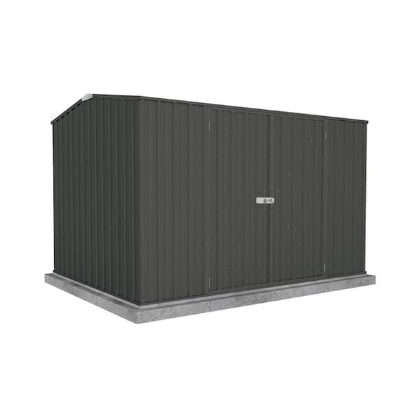 ABSCO Premier 10 ft. x 7 ft. Galvanized Steel Metal Shed in Monument Gray with SNAPTiTE Assembly System (73 sq. ft.)