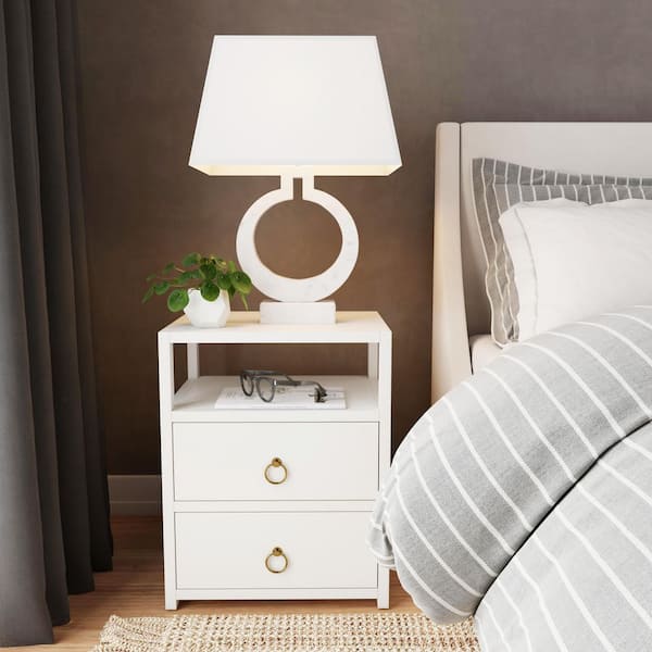 Butler Specialty Company Lark 2-Drawer White Nightstand 26.5 in. H x 21.0 in. W x 17.25 in. D