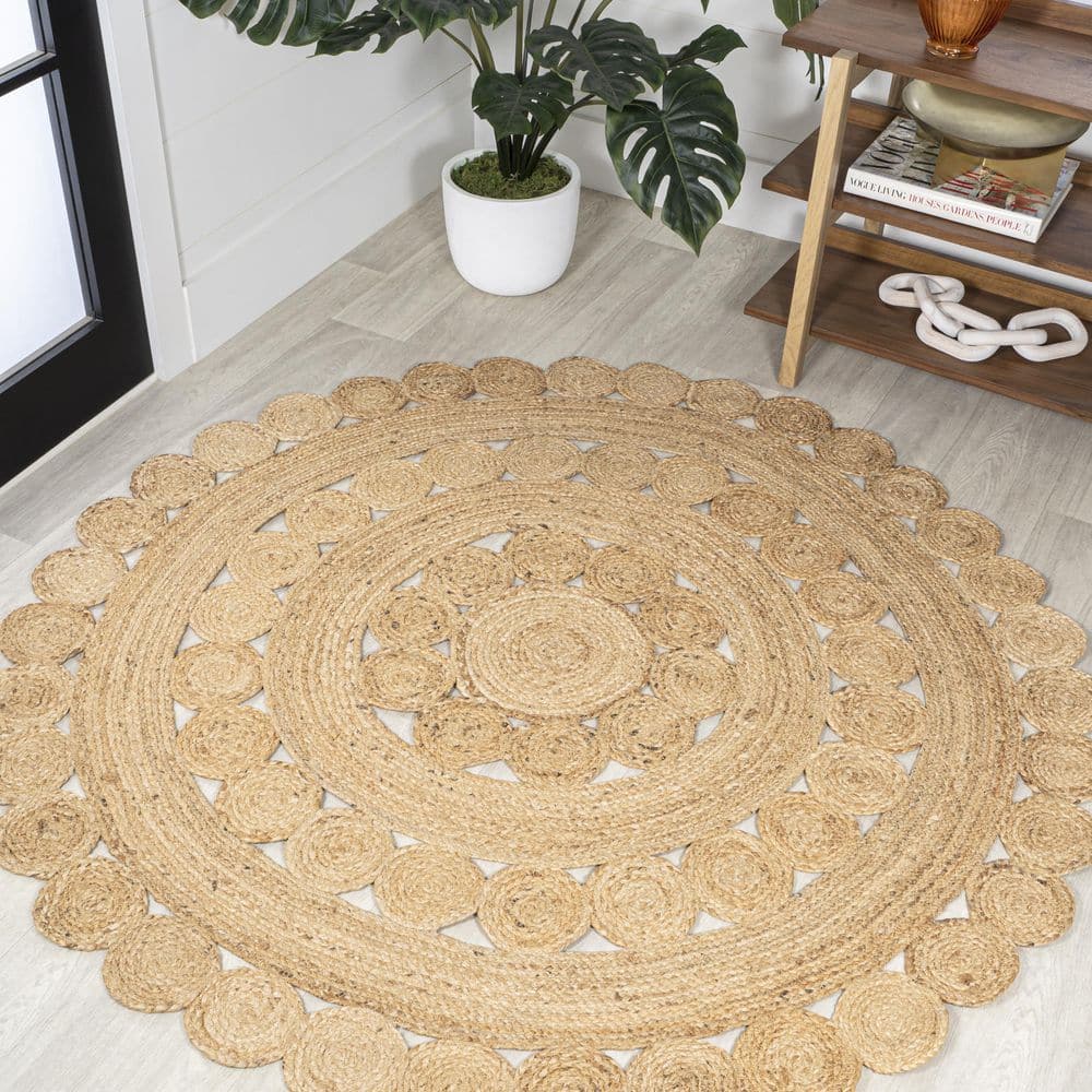 JONATHAN Y Daisy Hippy Jute Medallion Circle Natural 6 ft. Round