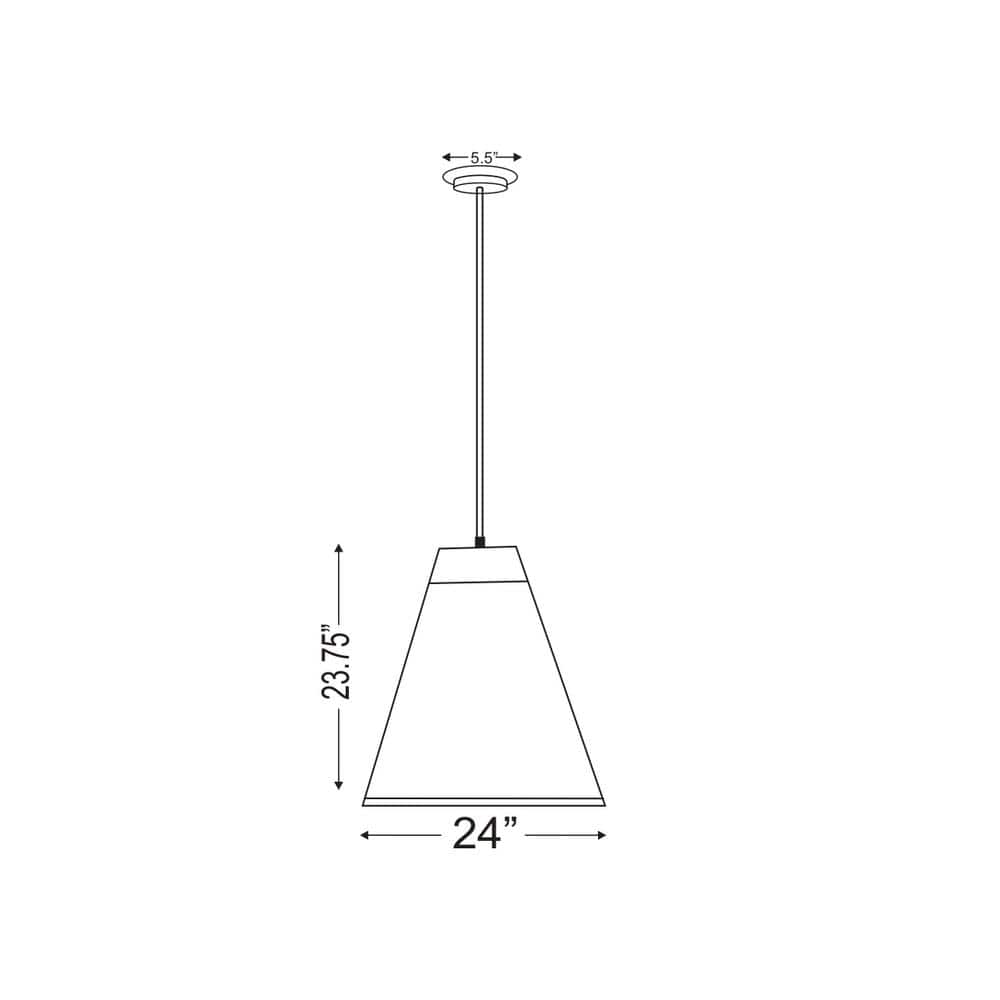 Eaton 24" Industrial Matte Black & Brushed Nickel Pendant Light