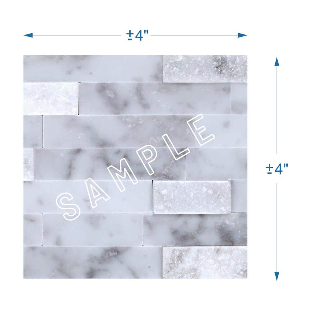 Camarillo White and Gray 4 in. x 4 in. Stone Self-Adhesive Wall Mosaic Tile Sample (0.11 sq. ft./Each) price history on PriceWatchPro