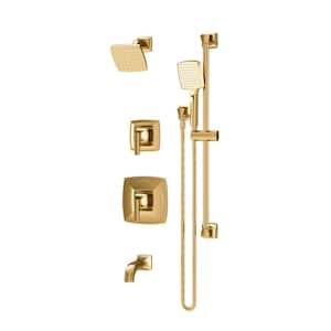 Oak HydroMersion Double Handle Tub and Shower Trim Kit with Hand Spray in Brushed Bronze (Valve Not Included)