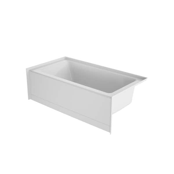 JACUZZI PROJECTA 60 in. x 30 in. Acrylic Right Drain Rectangular Low-Profile AFR 18 in. Apron Front Soaking Bathtub in White