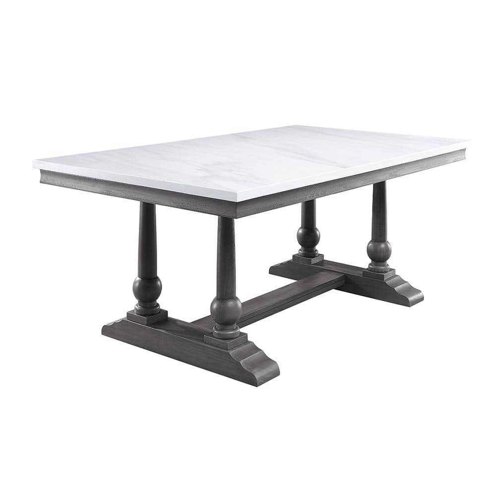 Angle - Marble Dining Table Rectangular Small - Oak — Furniture Factory