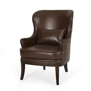 Lewiston Dark Brown Upholstered Arm Chair