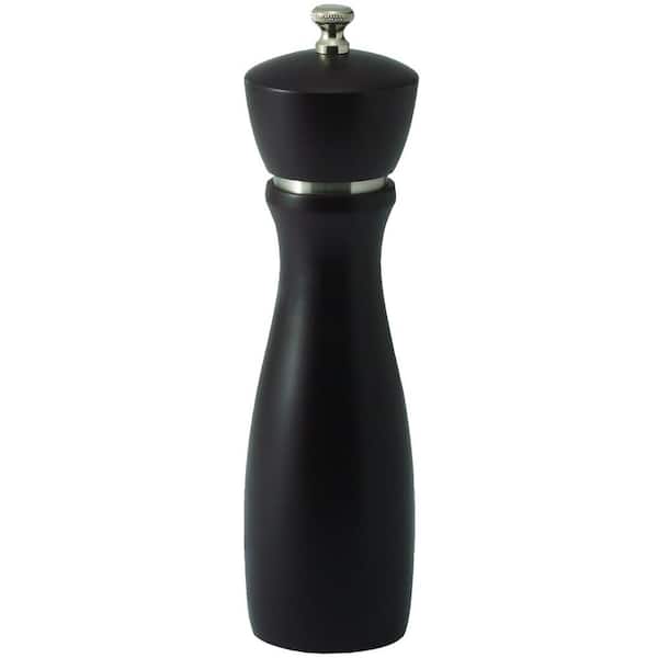 Winco 8 in. Modern Black Wood Maestro Pepper Mill