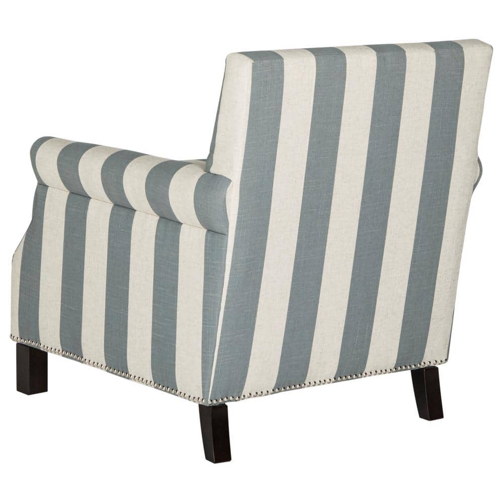 Contemporary Gray and Beige Faux Leather Accent Chair