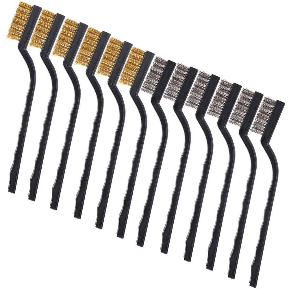 12 Pieces Wire Brush Set Stainless Steel Brass Scratch Brush Curved Handle Masonry Brush for Welding Slag Rust Cleaning price history on PriceWatchPro