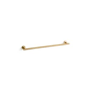 Purist 24 in. Wall Mounted Towel Bar in Vibrant Brushed Moderne Brass