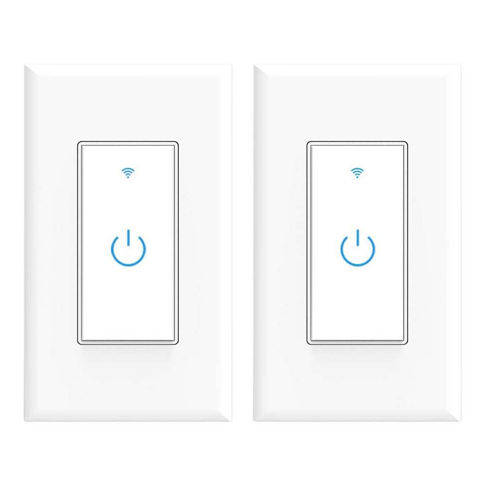Touchscreen Light Switch, White WiFi Smart Wall Switch with App Timer, Voice Control and Neutral Wire Required, 2-Pack price history on PriceWatchPro