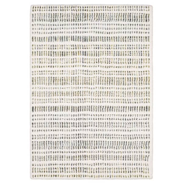 5 ft. x 8 ft. Ivory Gold And Gray Striped Area Rug