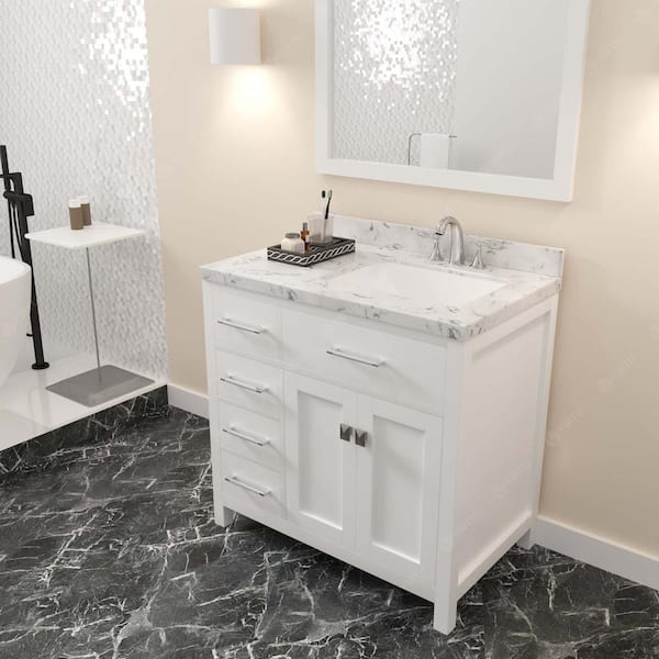 Caroline Madison 36 in. W Bath Vanity Cabinet Only in White Caroline Madison 36 in. W Bath Vanity Cabinet Only in White
