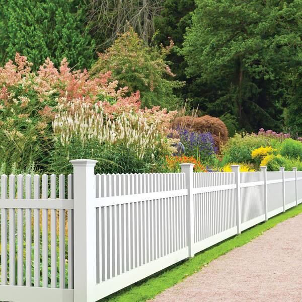 Veranda Yukon Straight 4 Ft H X 8 Ft W White Vinyl Un Assembled Fence Panel 73011681 The Home Depot Veranda Yukon Straight 4 Ft H X 8 Ft W White Vinyl Un Assembled Fence Panel 73011681 The Home Depot