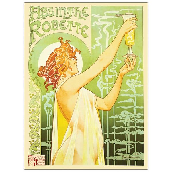 Trademark Fine Art Absinthe Robette by Privat Livemont Floater Frame Drink Wall Art 14 in. x 19 in.