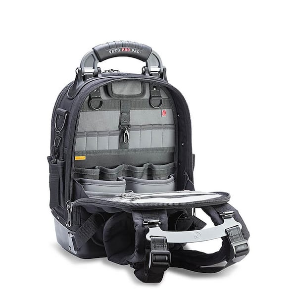 Veto Pro Pac Tech XL Tool Bag - Black/Grey, 80 Pockets, Weatherproof, For Professional Tools & Drills