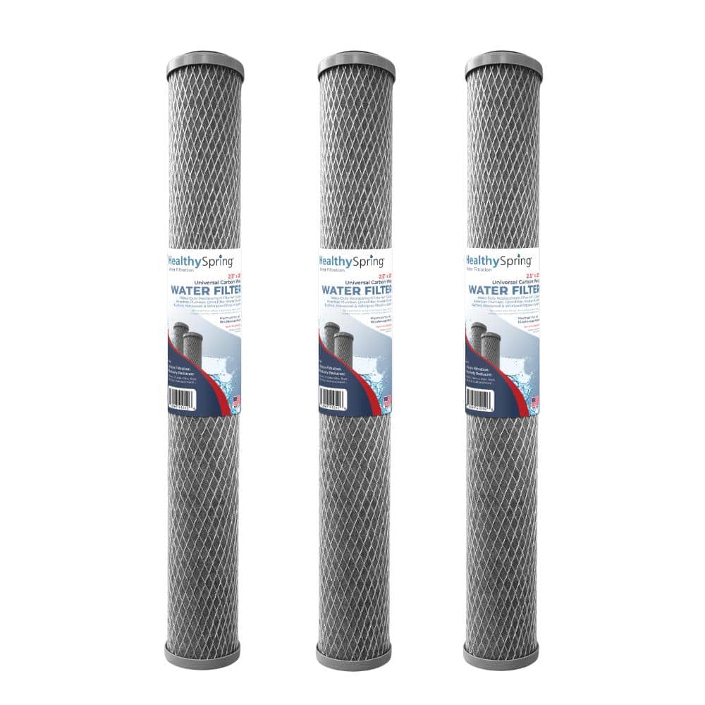 Universal Water Filter Replacement Cartridge Carbon Wrap 5-micron 2.5 x 20 3-Pack price history on PriceWatchPro