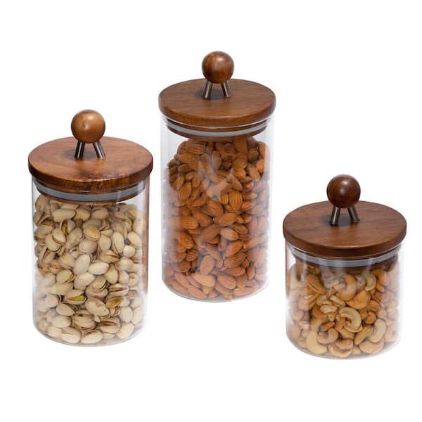 Acrylic Storage Container Set: 3 Piece Sugar Flour Container and Pasta  Container