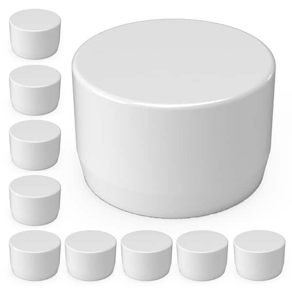 1-1/4 in. Furniture Grade PVC External Flat End Cap in White (10-Pack)