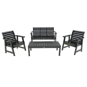 Weatherly Black 4-Piece Recycled Plastic Outdoor Conversation Set