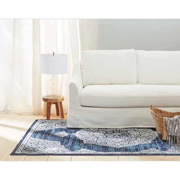 Bazaar Royal Navy Blue 3 ft. x 5 ft. Medallion Area Rug