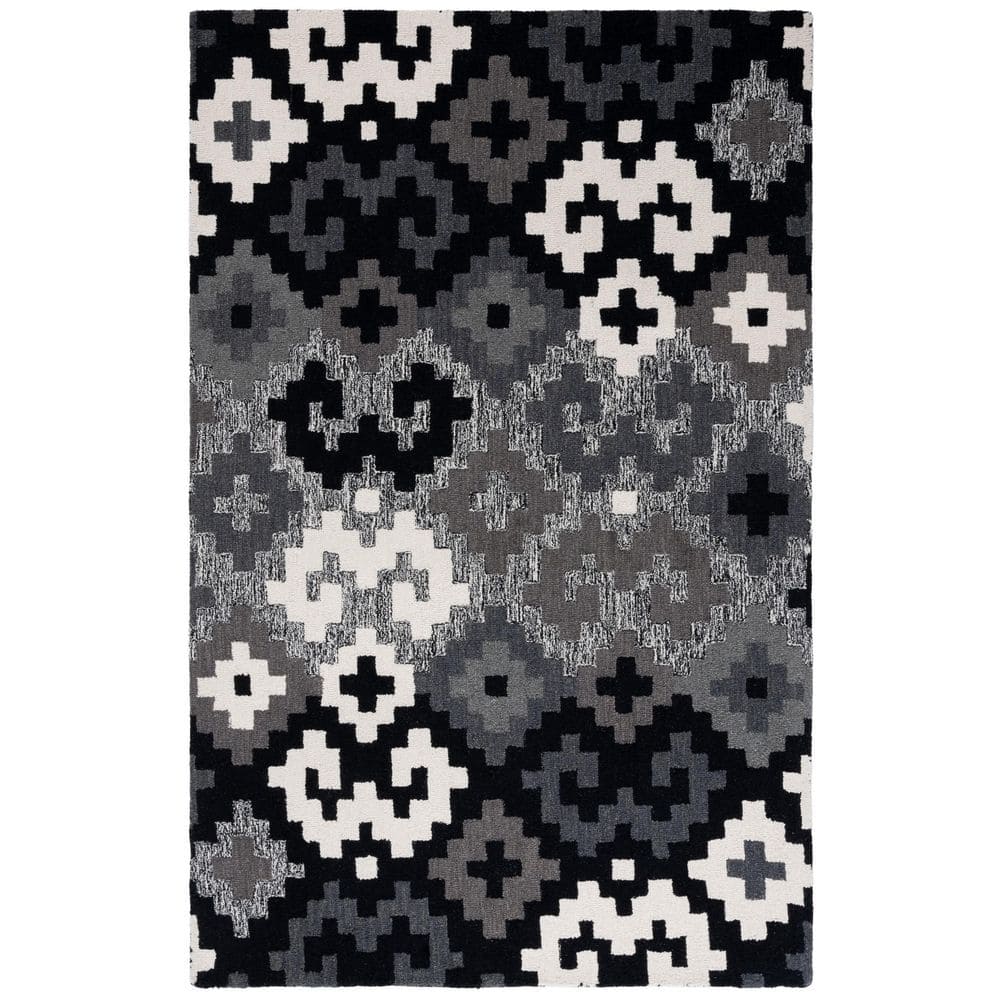 Metro 3 ft. x 5 ft. Black/Ivory Geometric Diamond Area Rug price history on PriceWatchPro