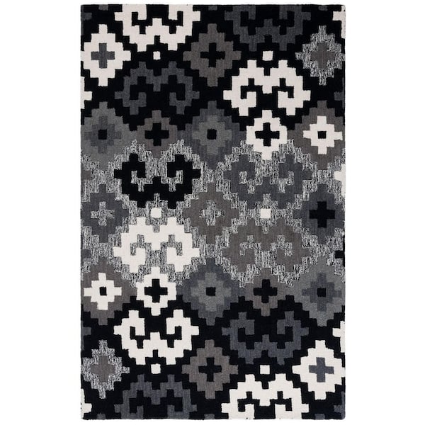 SAFAVIEH Metro Black/Ivory 5 ft. x 8 ft. Geometric Diamond Area Rug
