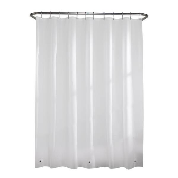 Glacier Bay Peva Medium 5 Gauge 70 In W X 72 In H Shower Curtain Liner In White 71122 Wht The Home Depot