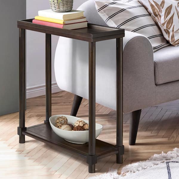 Reviews for NewRidge Home Goods Harrison 8in. W Side End Tables With Shelf Set of 2 Espresso Pg 1 The Home Depot