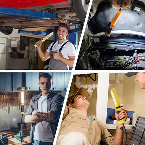 120 Volt LED Trouble Light Handheld Corded Work Light with Magnet and Swivel Hook for Garage and Workshop