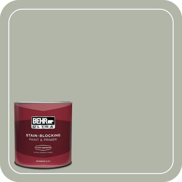 BEHR ULTRA 1 qt. #ICC-56 Green Tea Extra Durable Flat Interior Paint & Primer