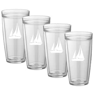 LEXI HOME 14 oz. Colorful Plastic Reusable Water Goblets (Set of 6) MW1911  - The Home Depot