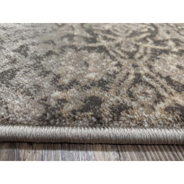Colosseo Light Brown 8 ft. x 10 ft. Traditional Oriental Vintage Area Rug