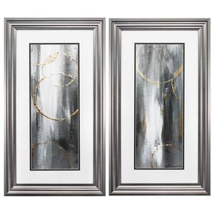 Gray Matter by Victoria Brown Set of 2 Framed Abstract Art Print 27 in. x 15 in. x 1 in.