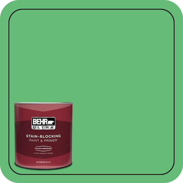 BEHR ULTRA 1 qt. #450B-5 Lady Luck Extra Durable Flat Interior Paint & Primer