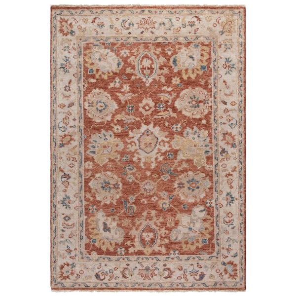 Samarkand 6 ft. x 9 ft. Rust/Beige Oriental Area Rug
