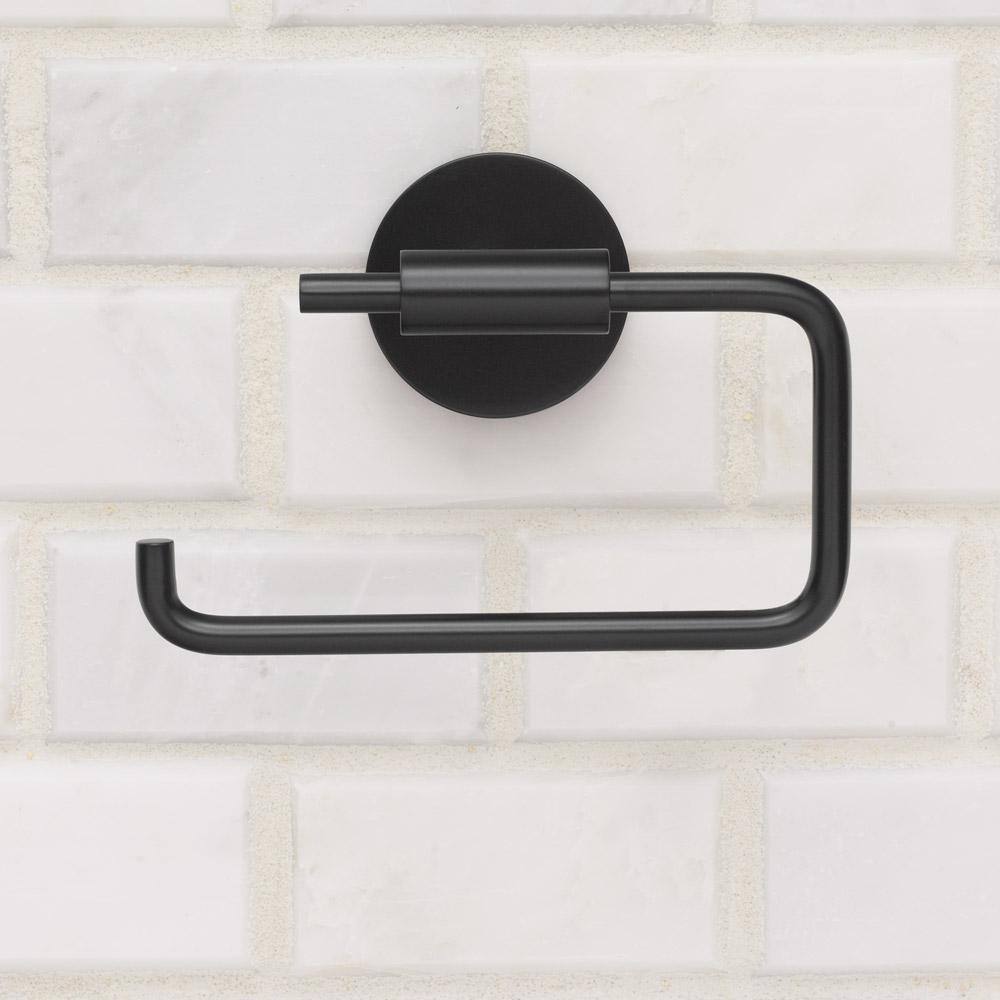 Matte Black Brass Wall Mount Toilet Paper Holder