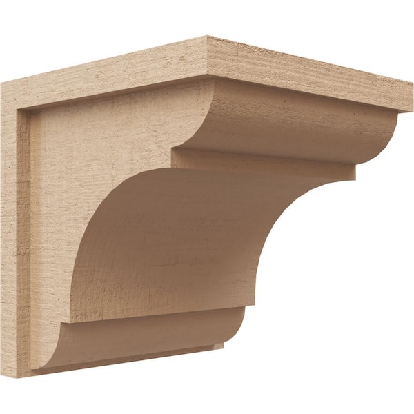 Ekena Millwork 9 in. x 9 in. x 9 in. Wide Bryant Rough Cedar Woodgrain TimberThane Corbel, Primed Tan