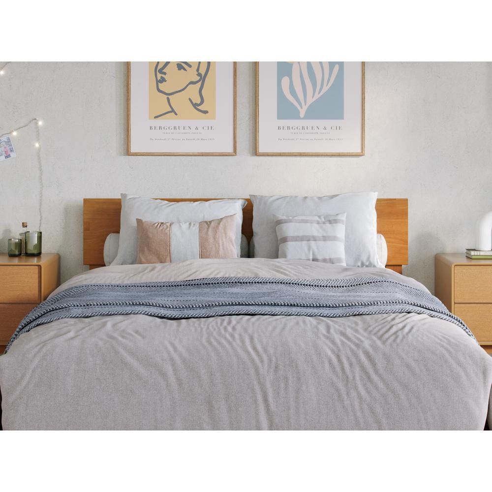 Orlando Light Toffee Full Wood Bed Frame with Headboard