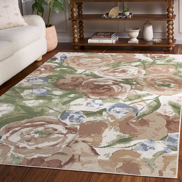 Utopia 7 ft. x 10 ft. Ivory/Multi Floral UTA814A Area Rug