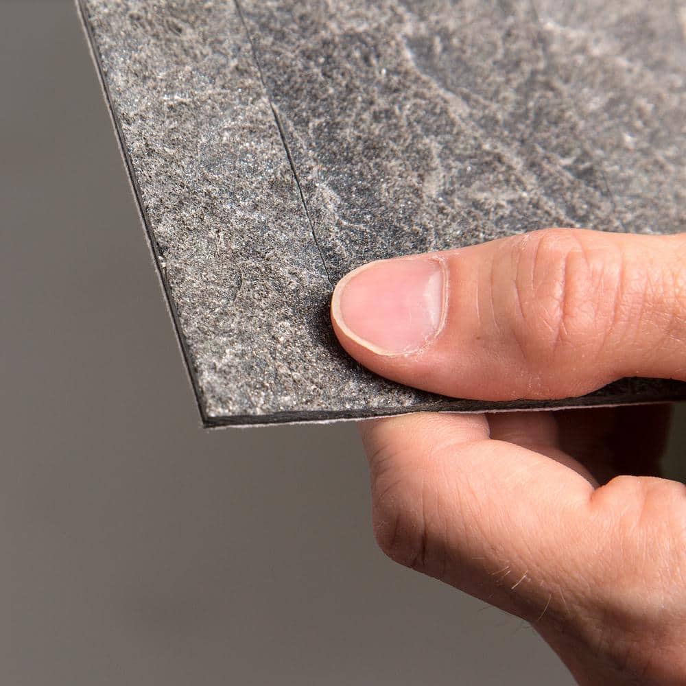 Gray Stone Peel and Stick Backsplash Tile