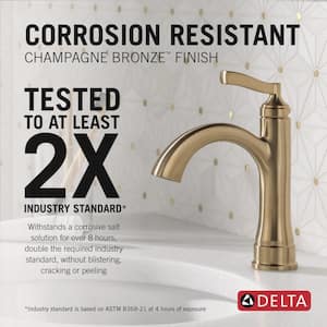 Faryn Gold Single Handle Single Hole Bathroom Faucet in Champagne Bronze